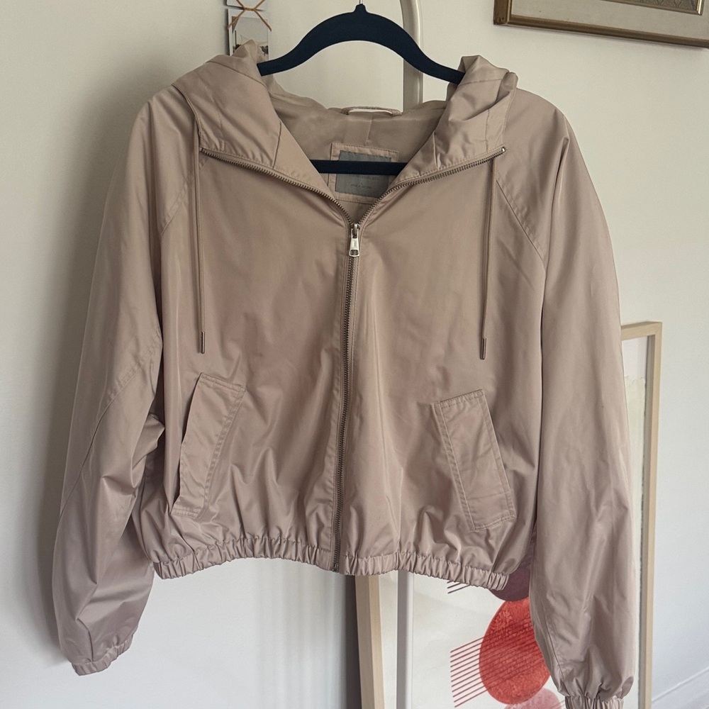 Abercrombie & Fitch Women's Tan Bomber Rain Jacket